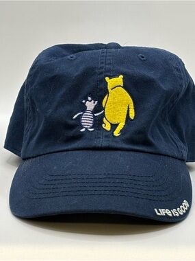 Life Is Good Navy Cap with Winnie the Pooh and Piglet